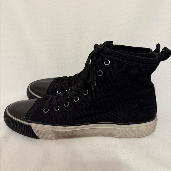 All‎ Saints Womens Goth Unisex Sneakers Canvas Black Euro 42 US 8 Grunge Casual - Picture 1 of 8